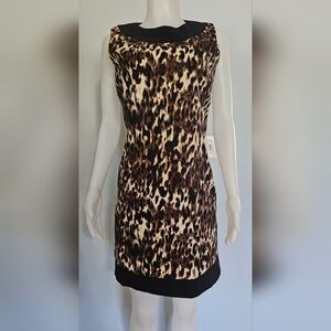 AB Studio Cheetah / Animal Print Womans Sleeveless Dress 10